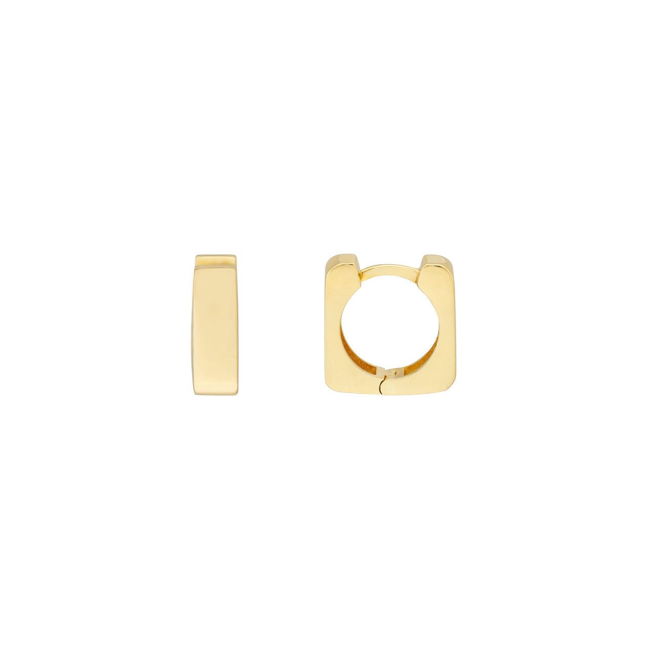 14kt Gold 10.50mm Small Square Hoop Earrings
