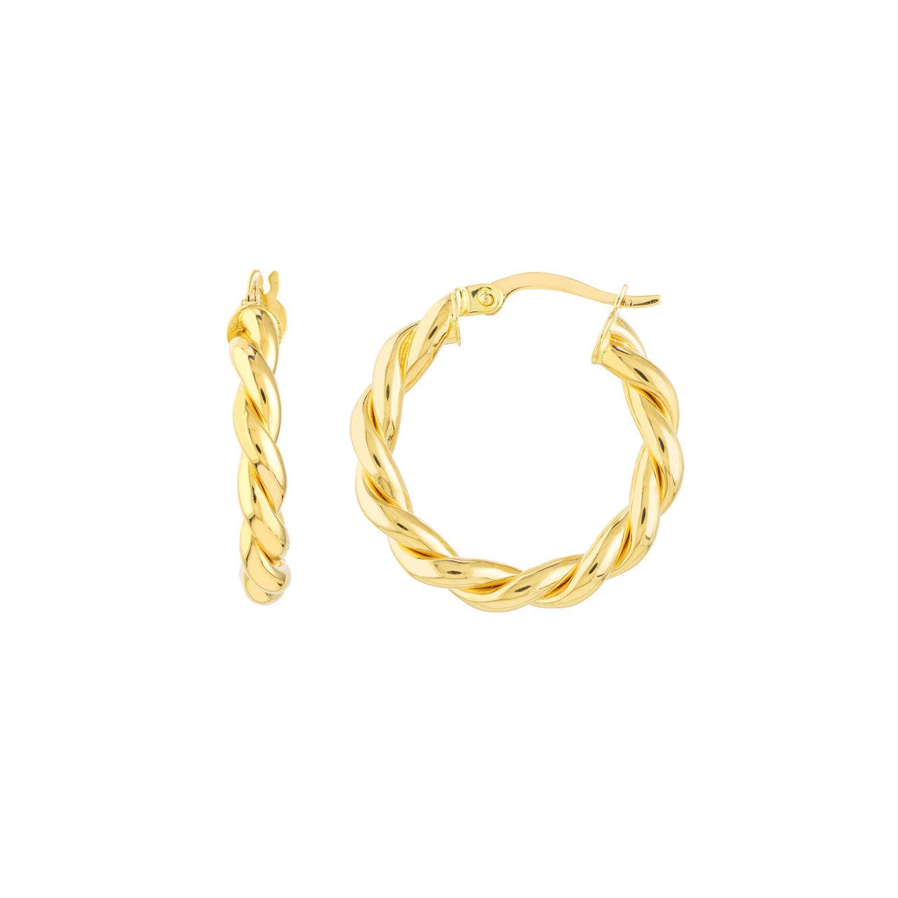 14kt Gold 15mm Braided Hoop Earrings