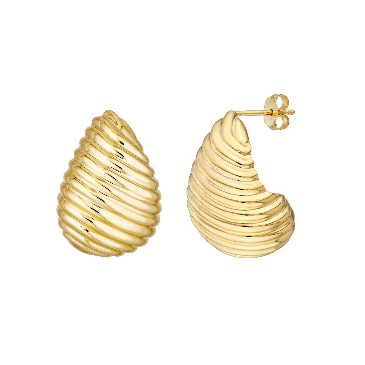 14kt Gold Teardrop Graduated Swirl Earrings