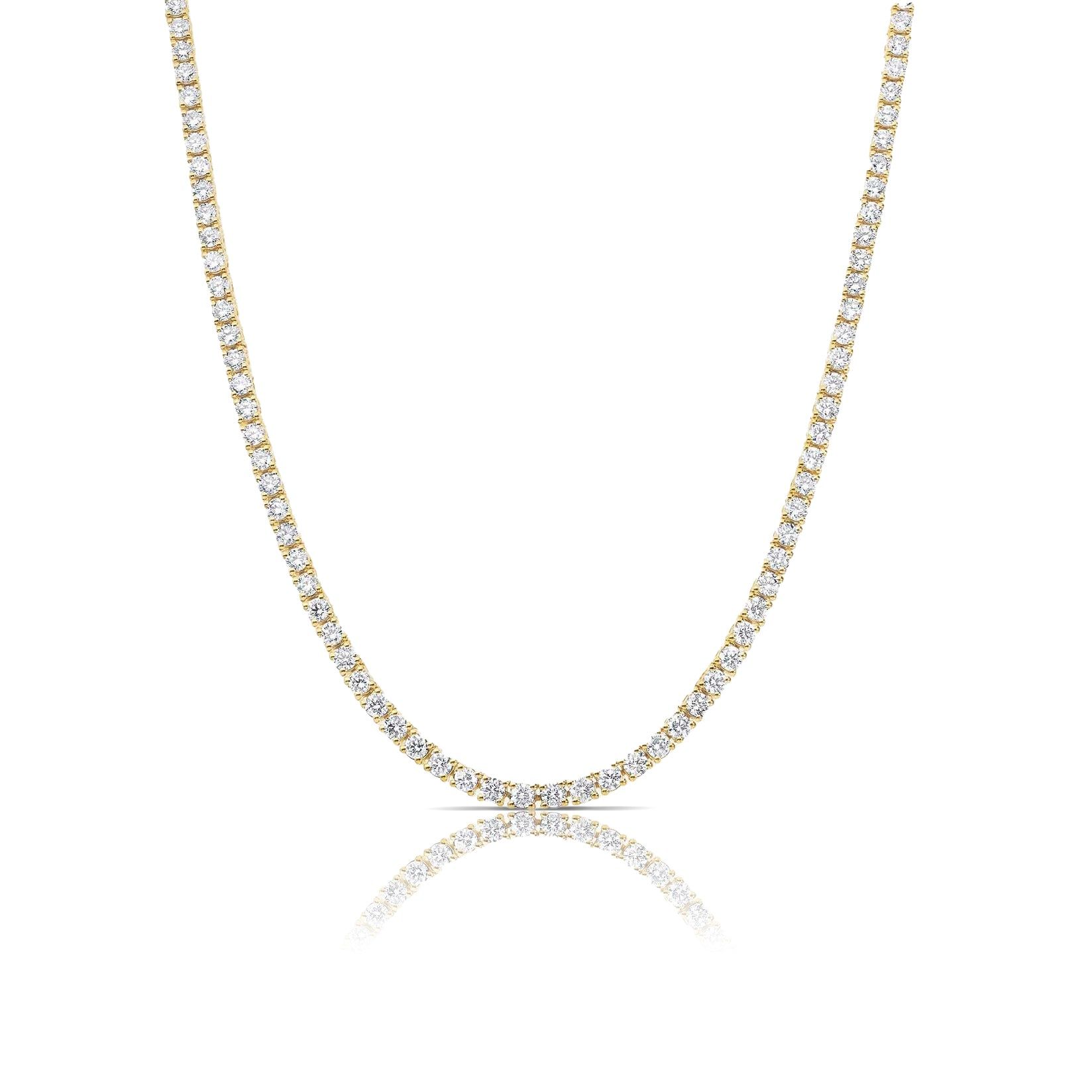 14kt Yellow Gold 3.00 CTW Petite Natural Diamond Tennis Necklace