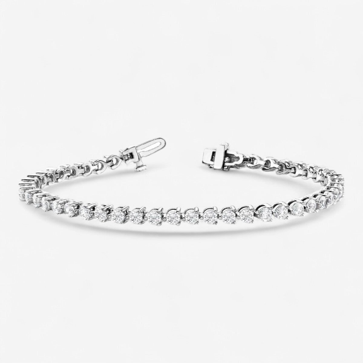 Three-Prong Lab Grown Diamond Tennis Bracelet