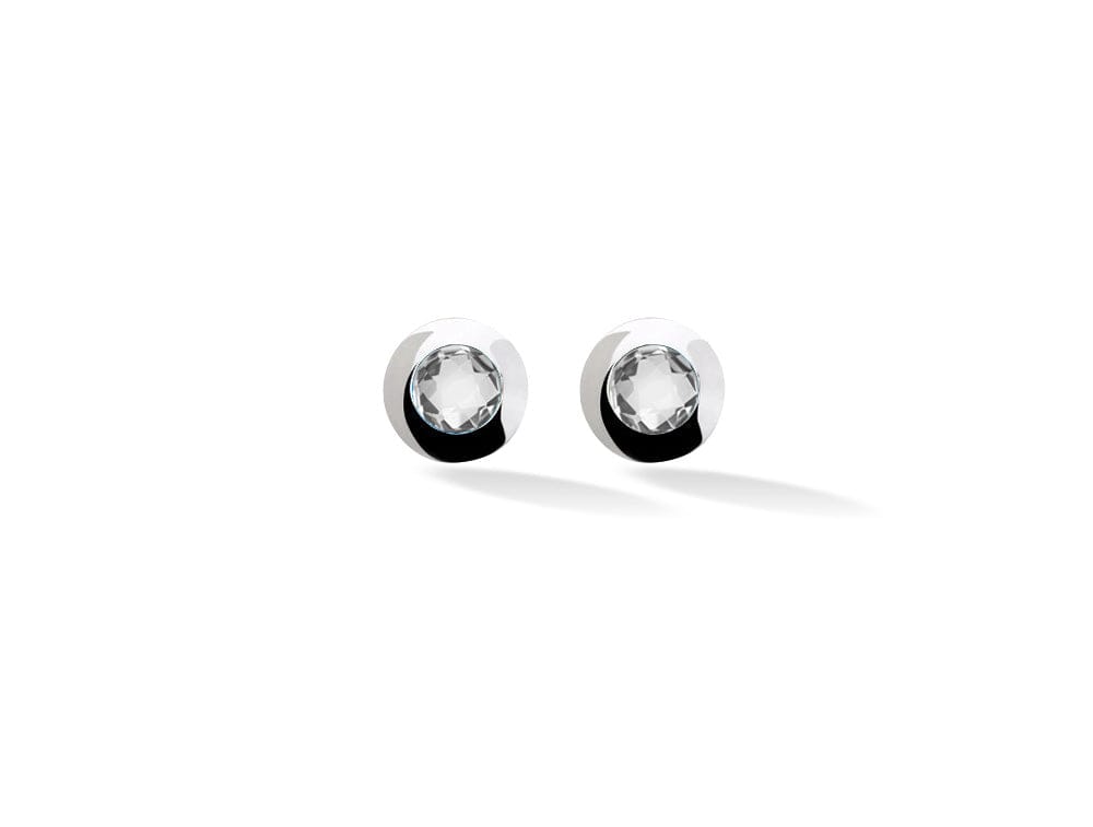 Sterling Silver 3mm Round Bezel Colorful Gemstone Stud Earrings