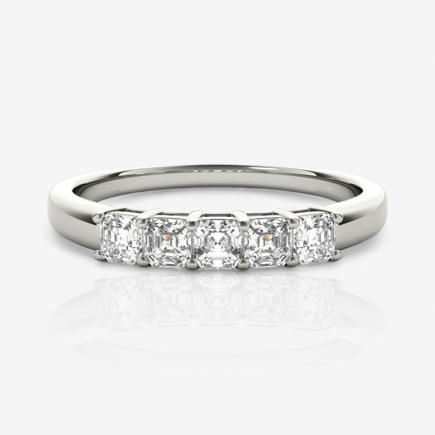 Five-Stone Asscher Cut Lab Diamond Wedding Ring