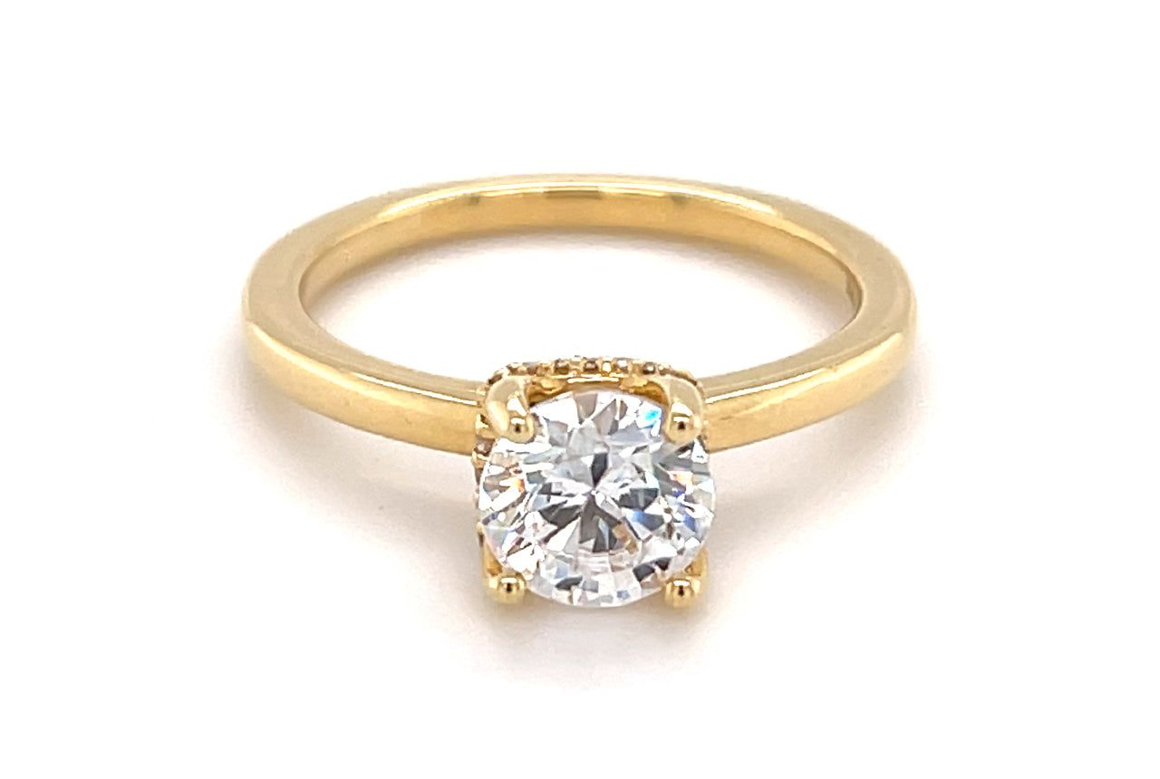 Diamond Collar Solitaire Engagement Ring
