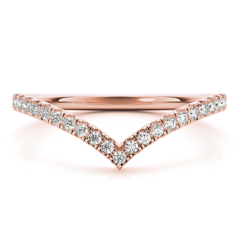 French-Set Diamond Chevron Wedding Ring