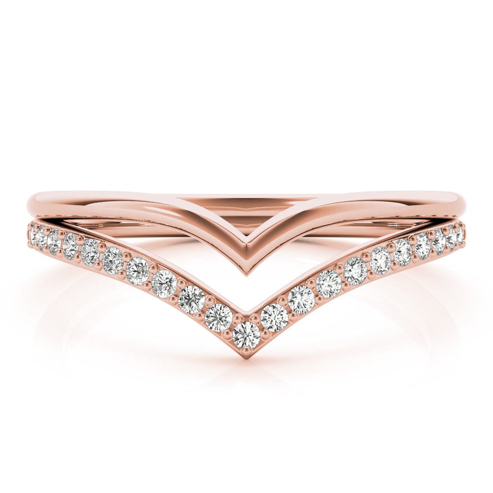 Double Chevron Diamond Wedding Ring