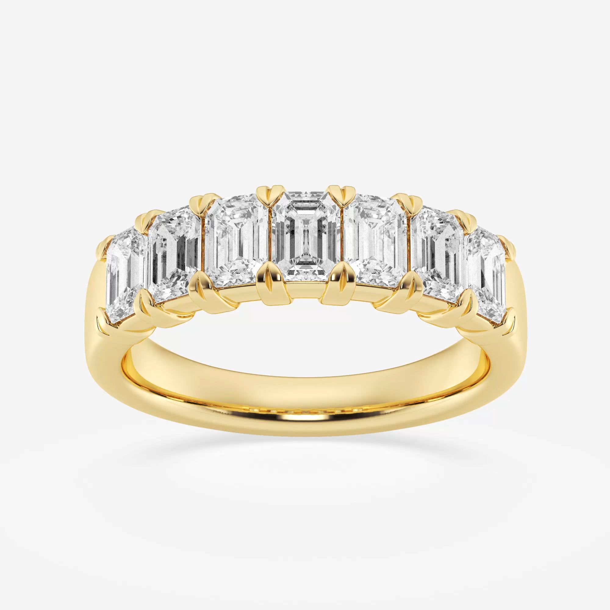 2.00 CTW Seven-Stone Emerald Cut Lab Diamond Wedding Ring