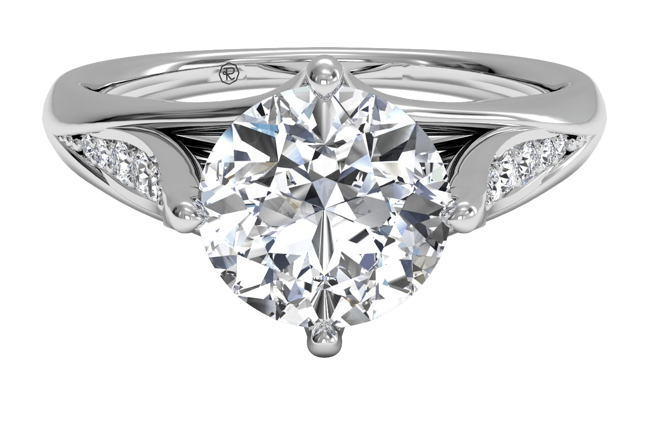 Vintage Tulip Diamond Band Engagement Ring