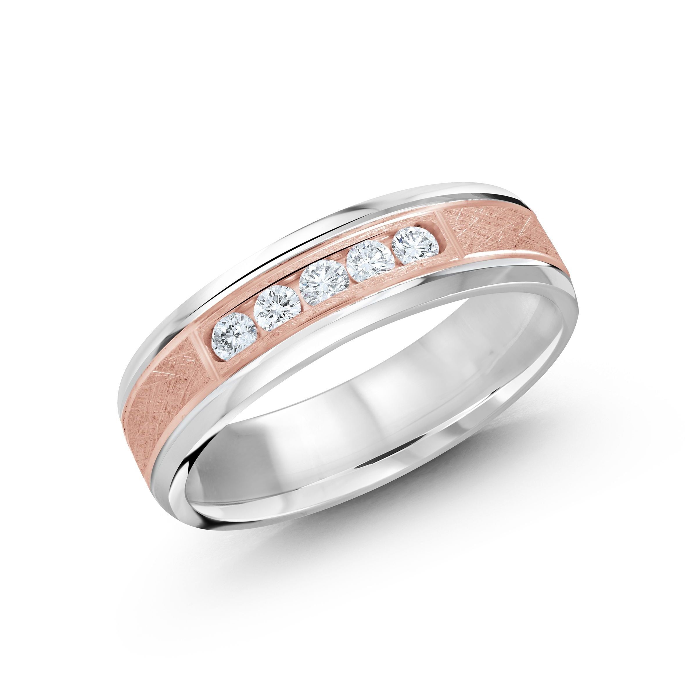 Men's 6mm 0.25 CTW Two-tone Diamond Wedding Ring
