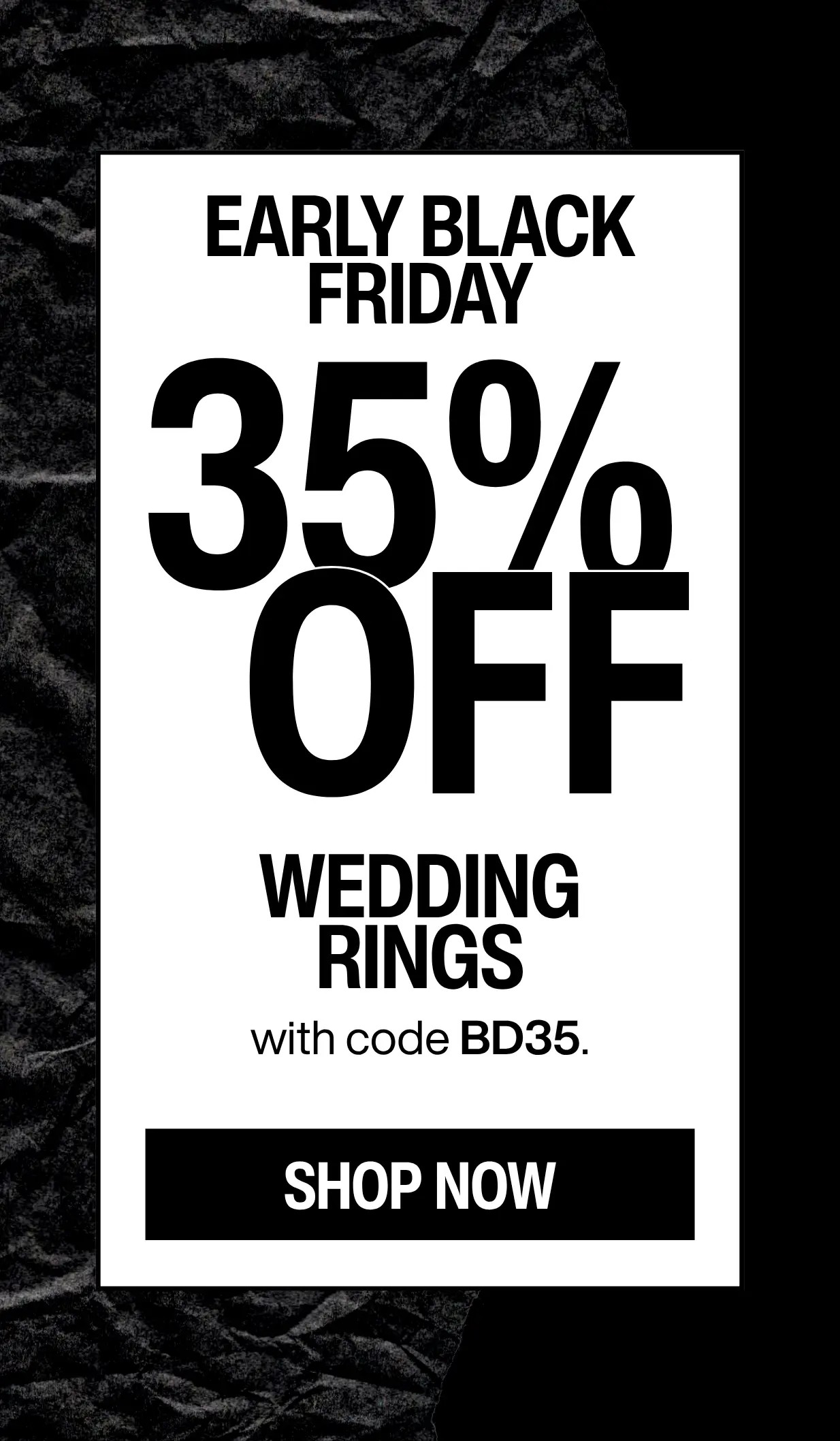 35% off Wedding Rings with code BD35