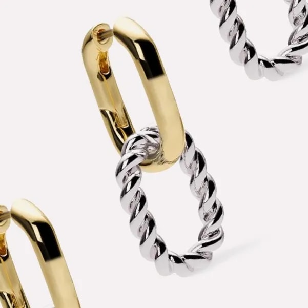 Ana Luisa two tone earrings banner
