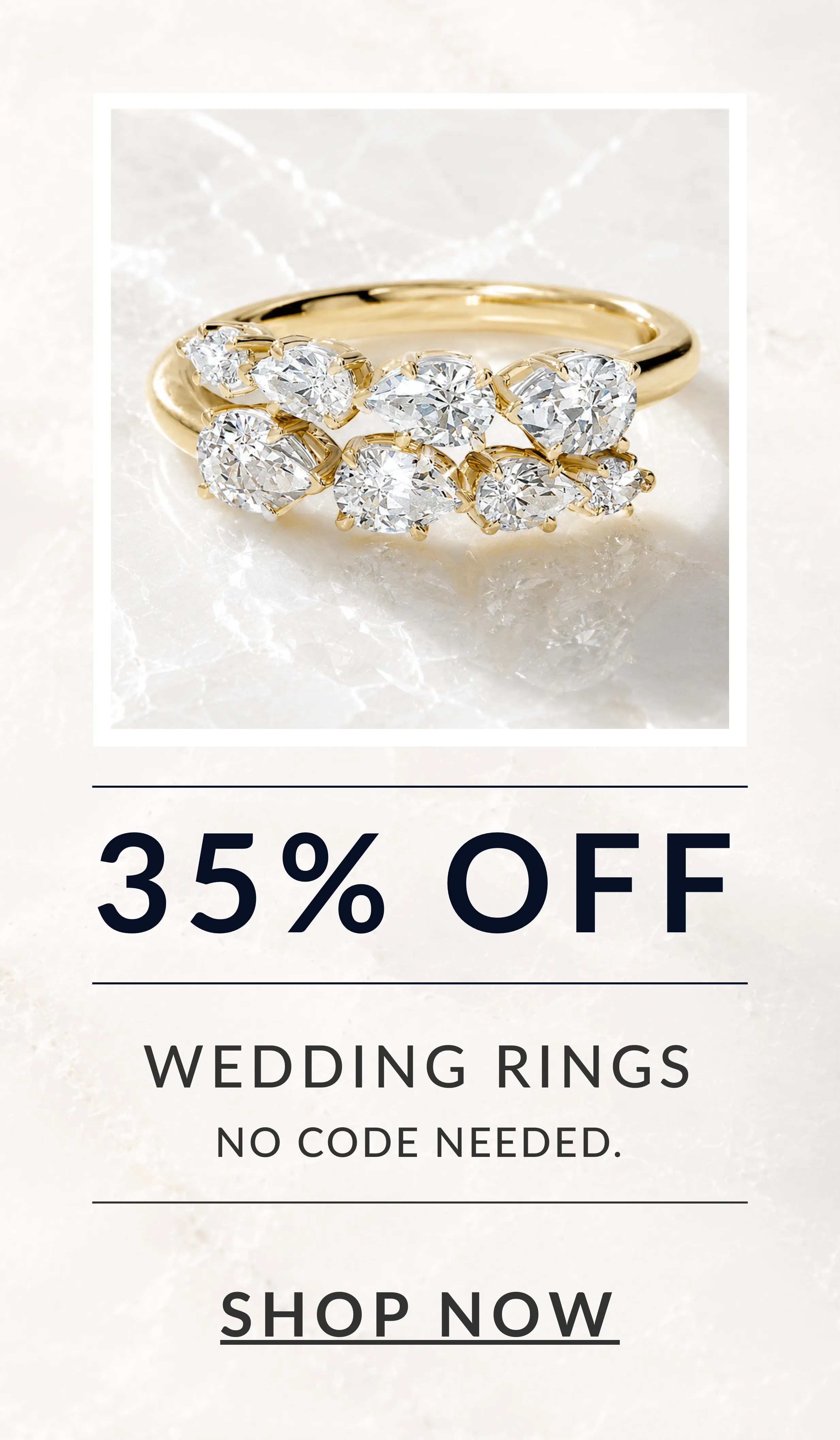 35% off wedding rings, no code needed