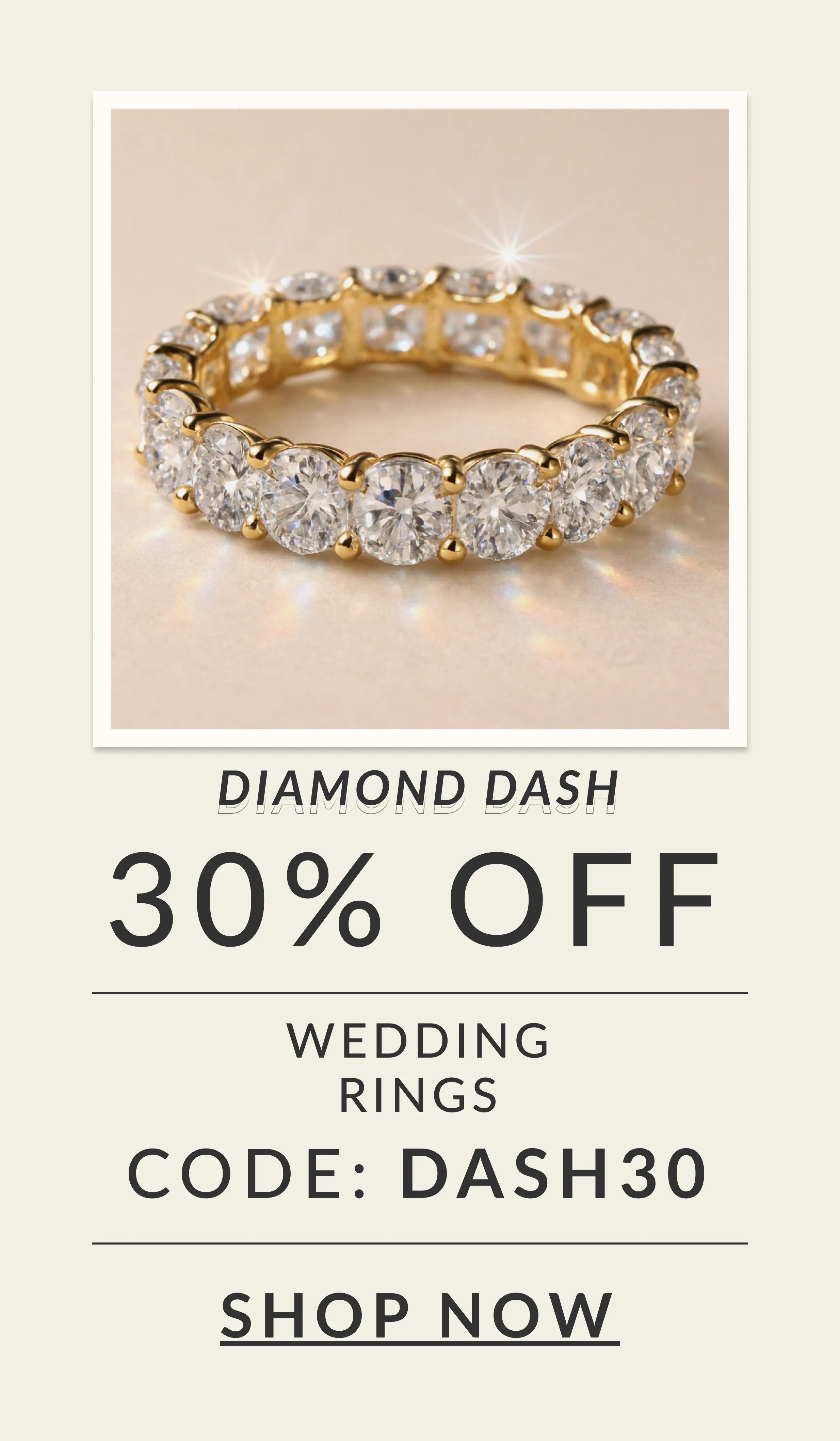 30% off wedding rings with code DASH30