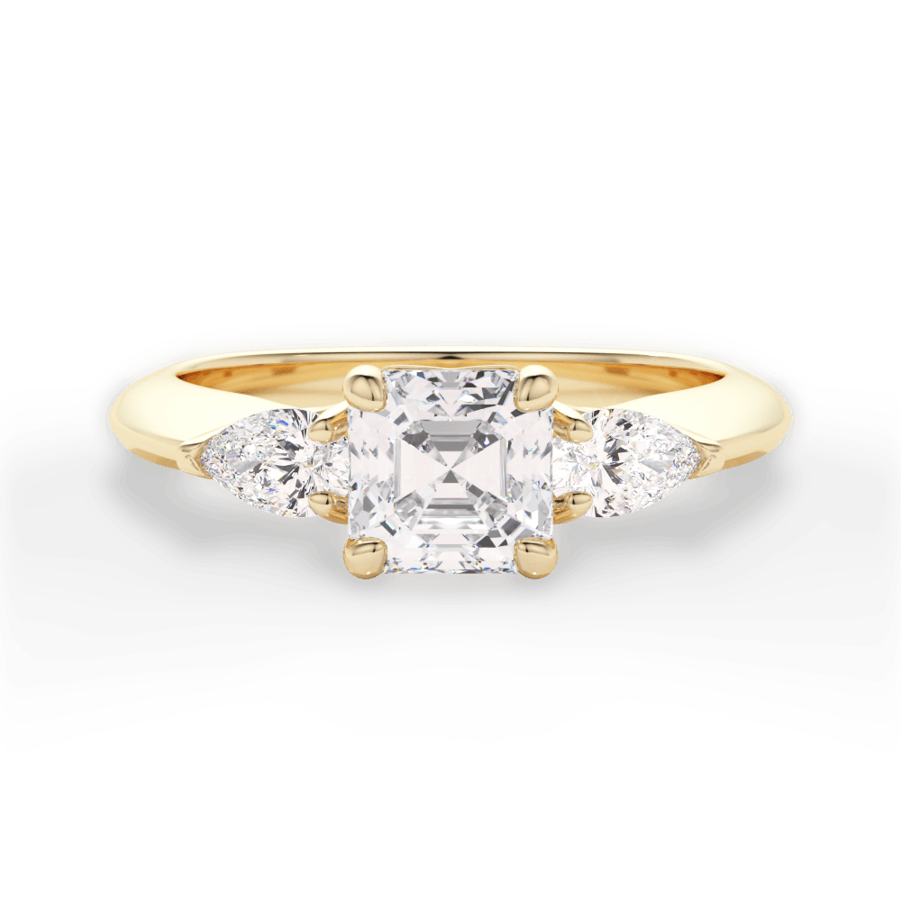14kt Yellow Gold/18kt Yellow Gold/asscher/top