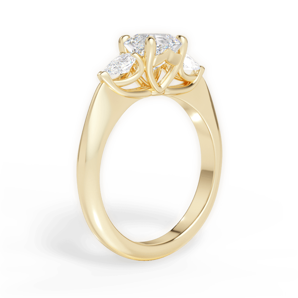 14kt Yellow Gold/18kt Yellow Gold/asscher/front