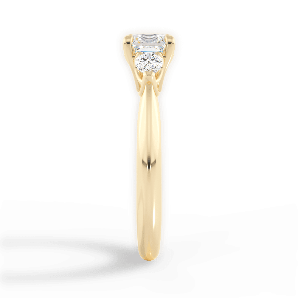 14kt Yellow Gold/18kt Yellow Gold/asscher/side