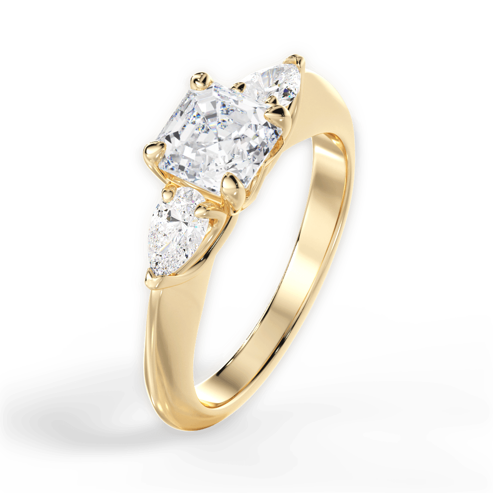 14kt Yellow Gold/18kt Yellow Gold/asscher/perspective