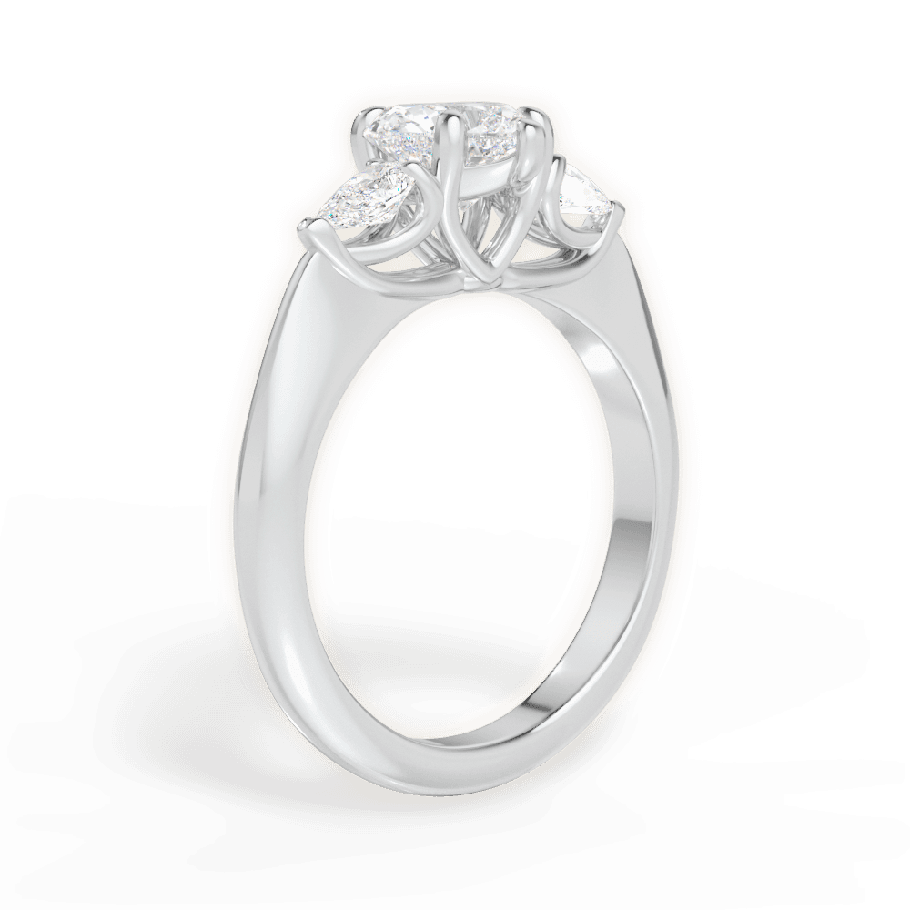 14kt White Gold/18kt White Gold/Platinum/heart/front