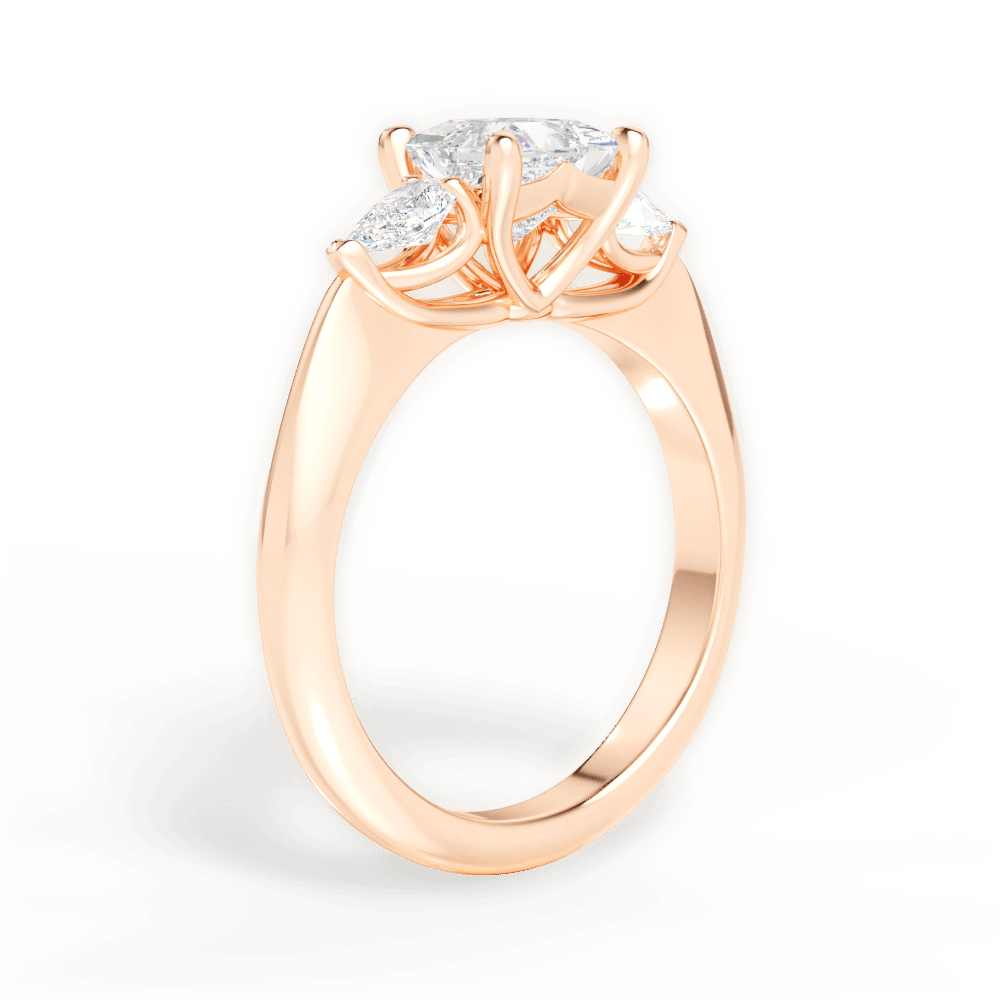 14kt Rose Gold/18kt Rose Gold/princess/front