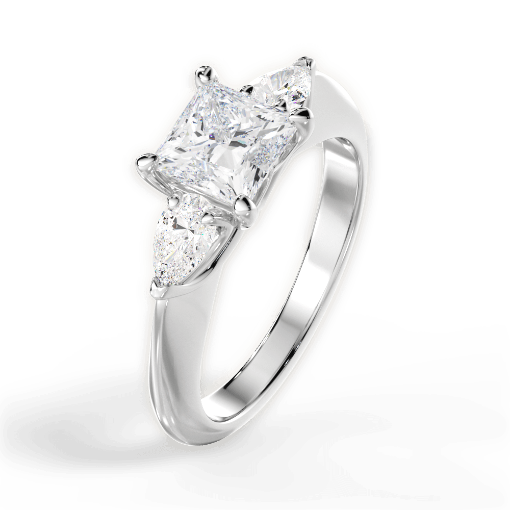 14kt White Gold/18kt White Gold/Platinum/princess/perspective