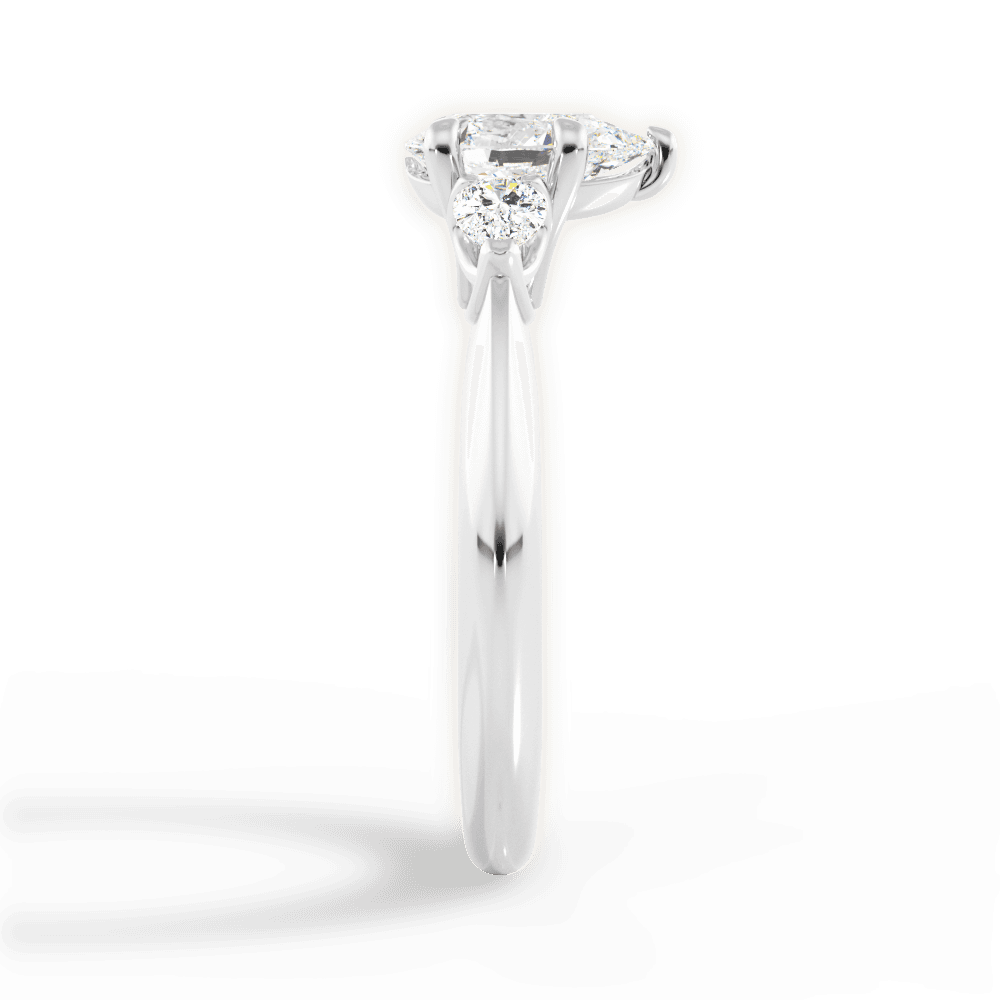 14kt White Gold/18kt White Gold/Platinum/pear/side