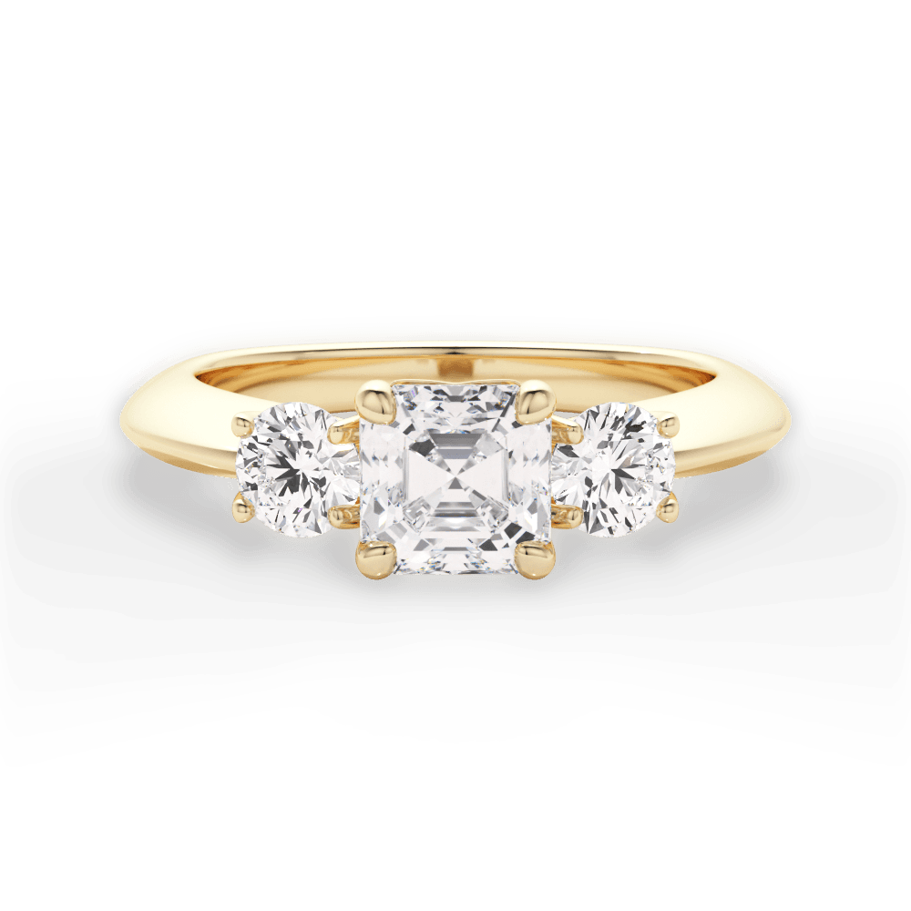 14kt Yellow Gold/18kt Yellow Gold/asscher/top