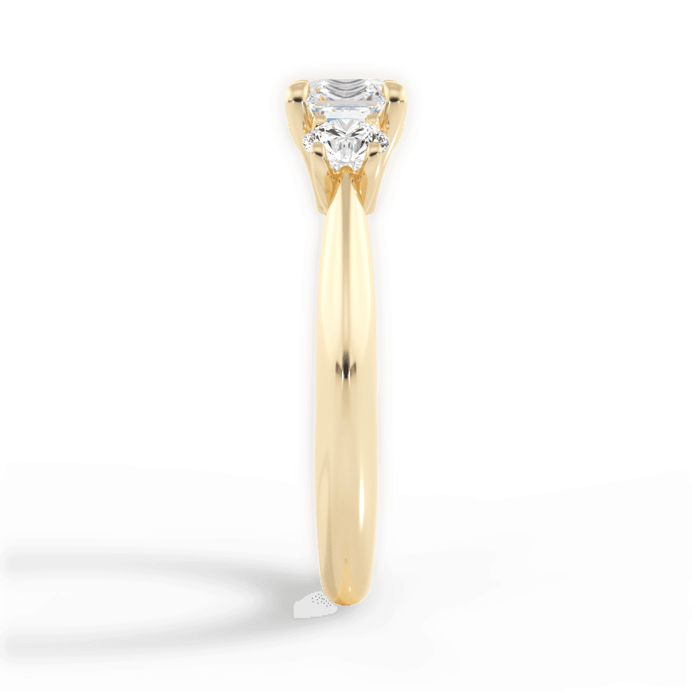 14kt Yellow Gold/18kt Yellow Gold/asscher/side