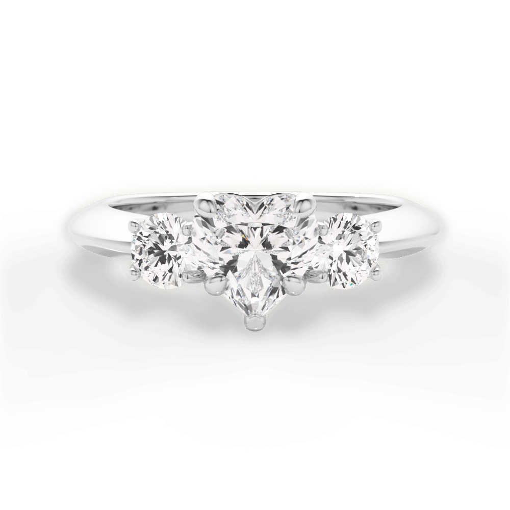 14kt White Gold/18kt White Gold/Platinum/heart/top