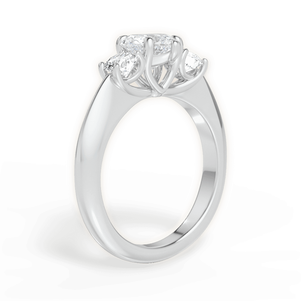14kt White Gold/18kt White Gold/Platinum/heart/front