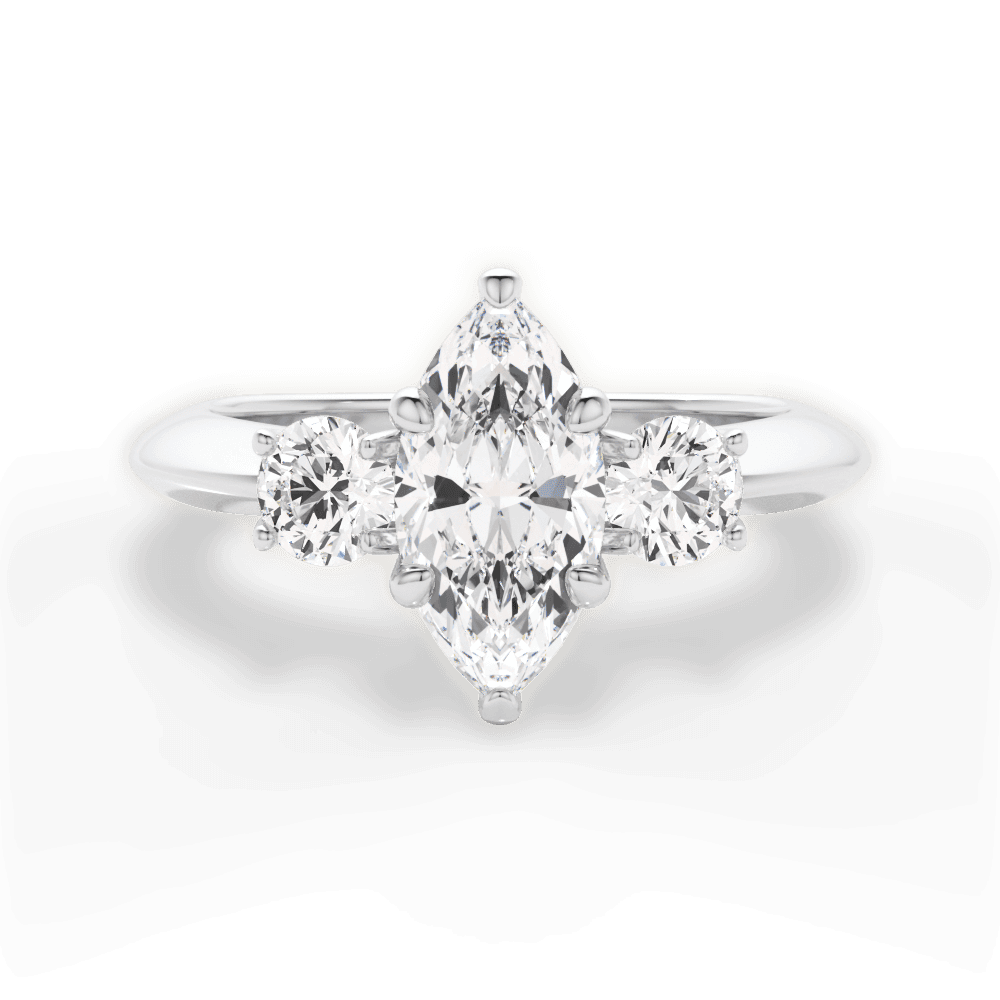 14kt White Gold/18kt White Gold/Platinum/marquise/top