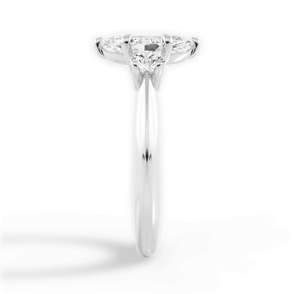 14kt White Gold/18kt White Gold/Platinum/marquise/side