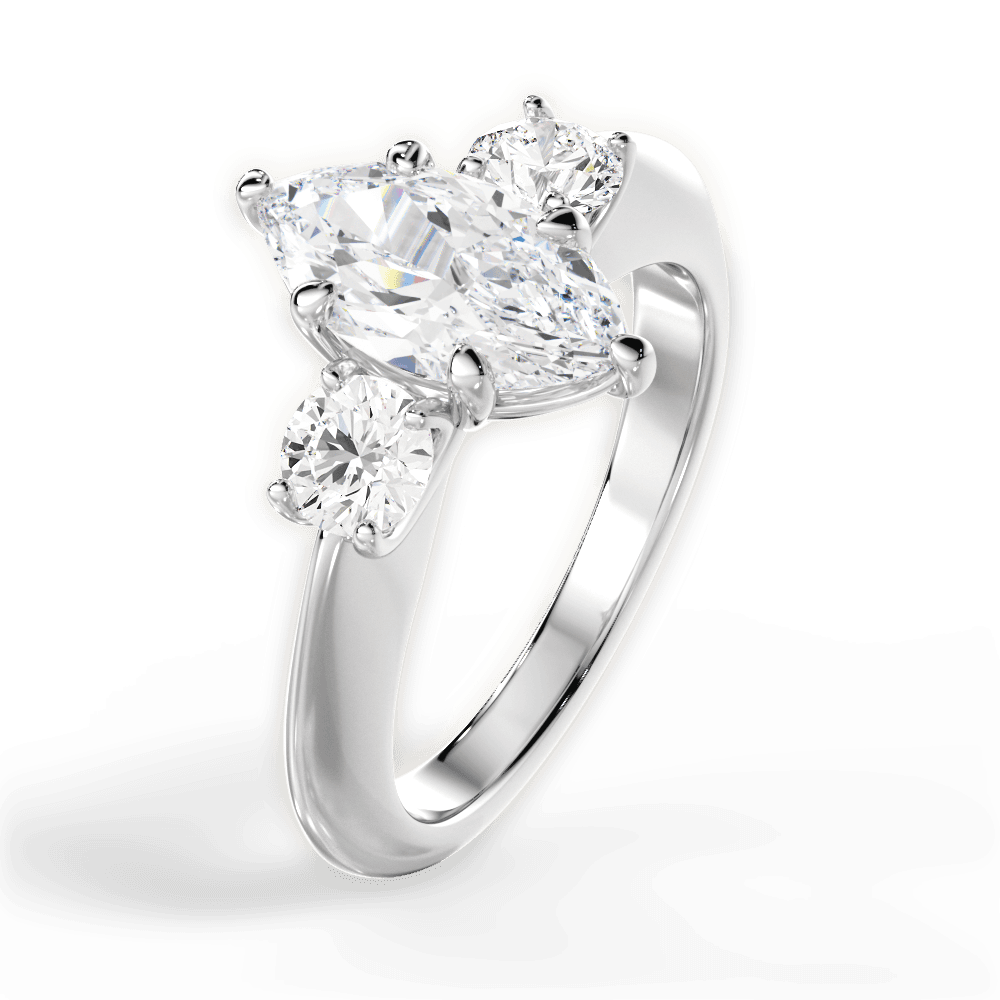 14kt White Gold/18kt White Gold/Platinum/marquise/perspective