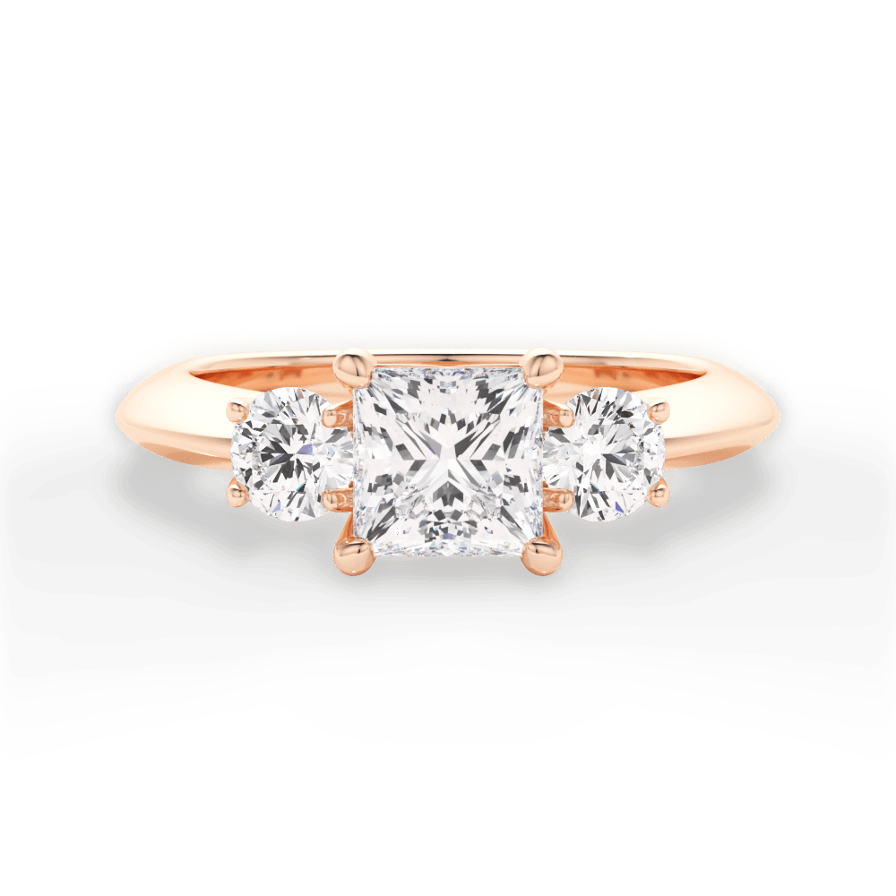 14kt Rose Gold/18kt Rose Gold/princess/top