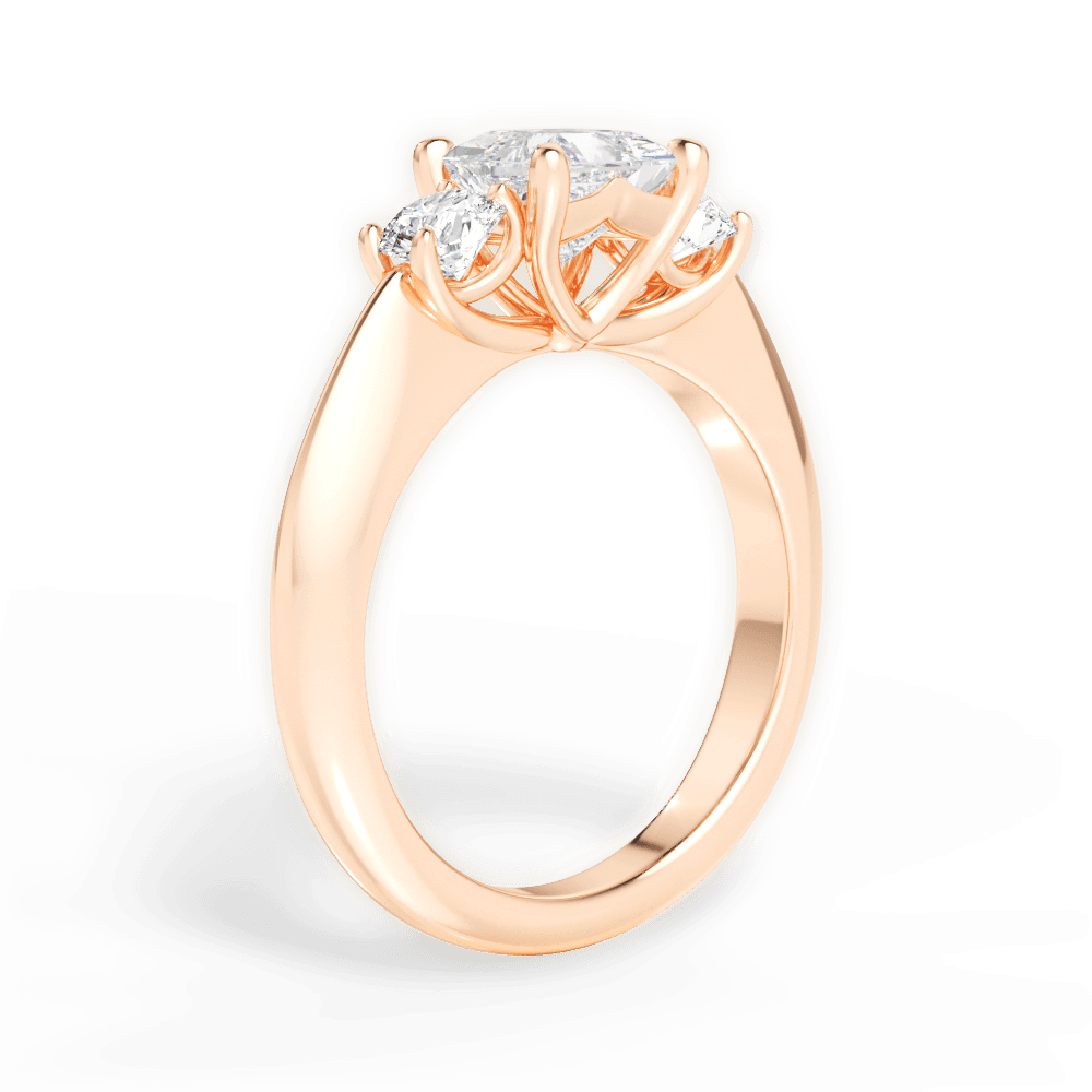 14kt Rose Gold/18kt Rose Gold/princess/front