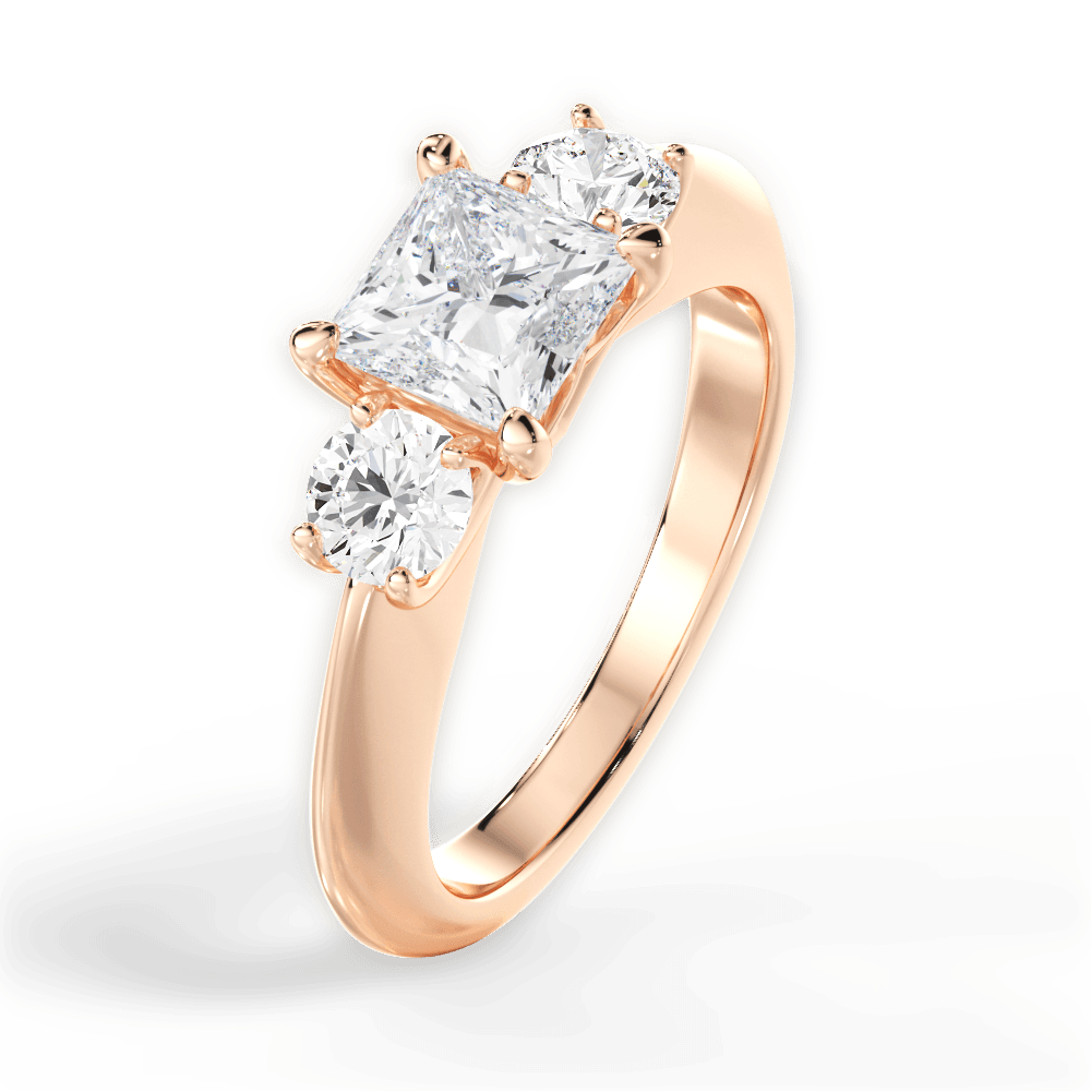 14kt Rose Gold/18kt Rose Gold/princess/perspective