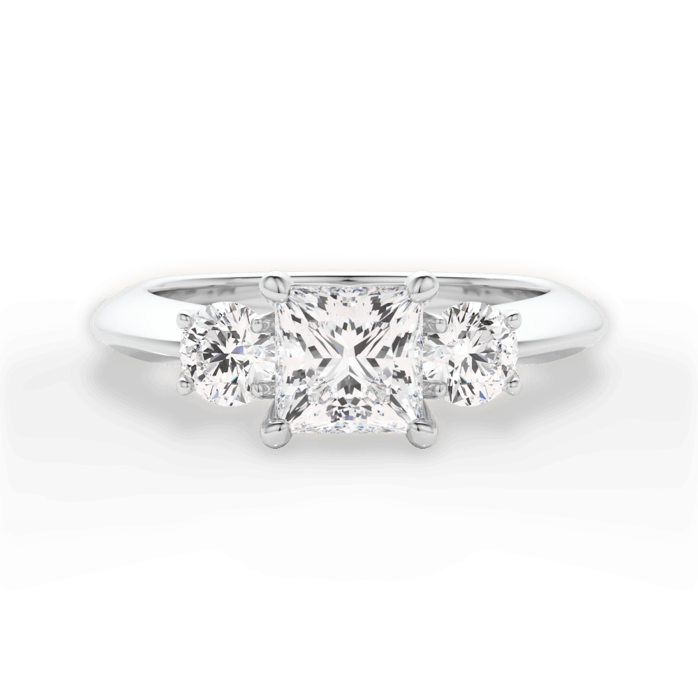 14kt White Gold/18kt White Gold/Platinum/princess/top