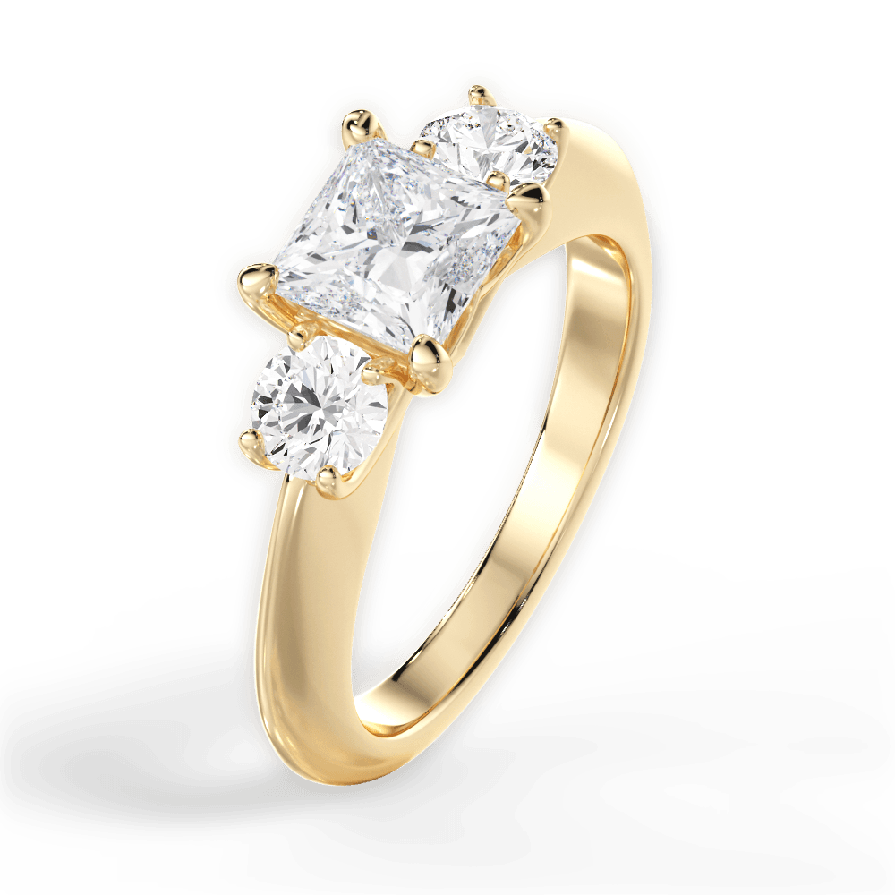 14kt Yellow Gold/18kt Yellow Gold/princess/perspective