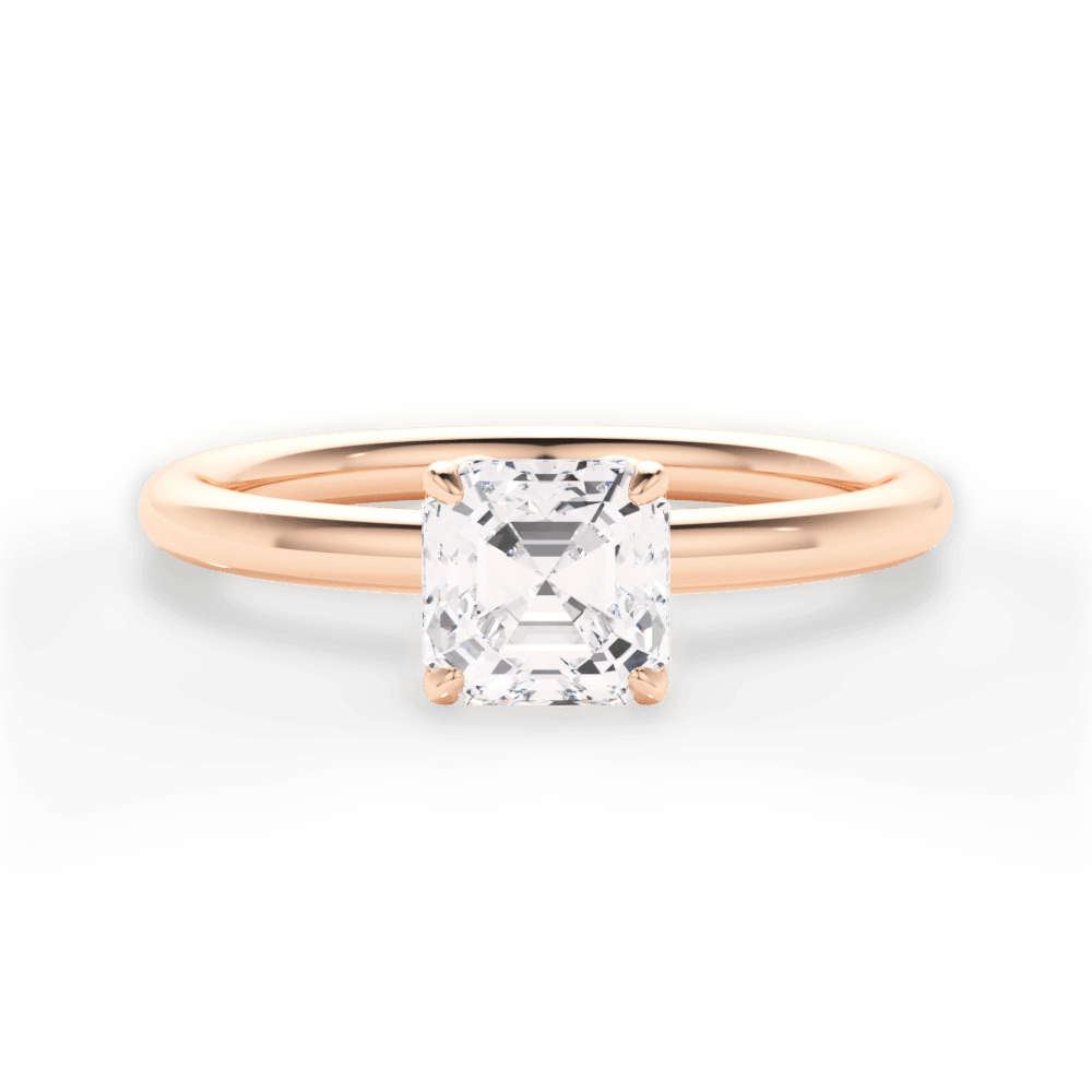 14kt Rose Gold/18kt Rose Gold/asscher/top