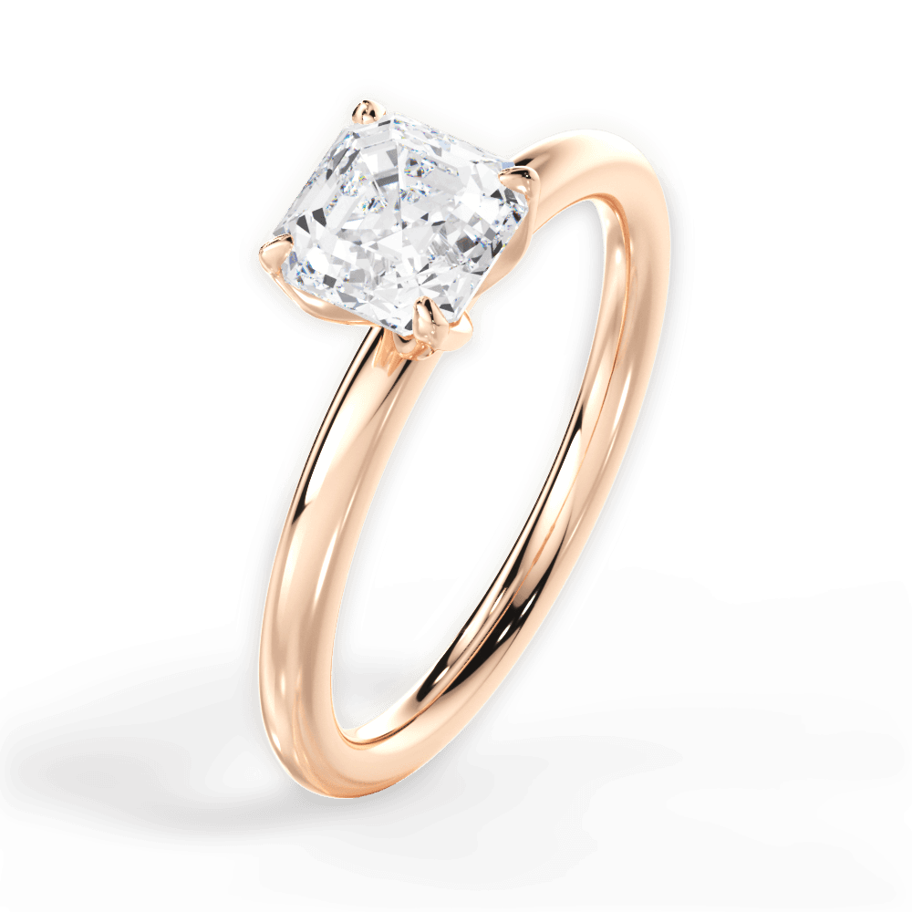 14kt Rose Gold/18kt Rose Gold/asscher/perspective