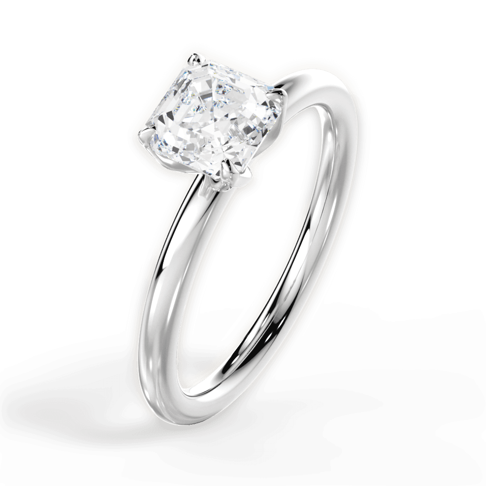 14kt White Gold/18kt White Gold/Platinum/asscher/perspective