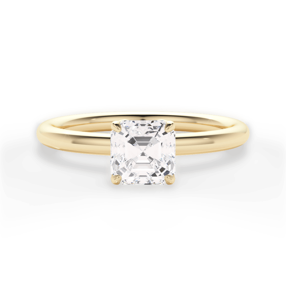 14kt Yellow Gold/18kt Yellow Gold/asscher/top