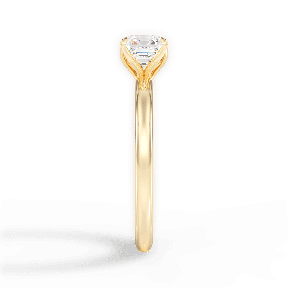 14kt Yellow Gold/18kt Yellow Gold/asscher/side