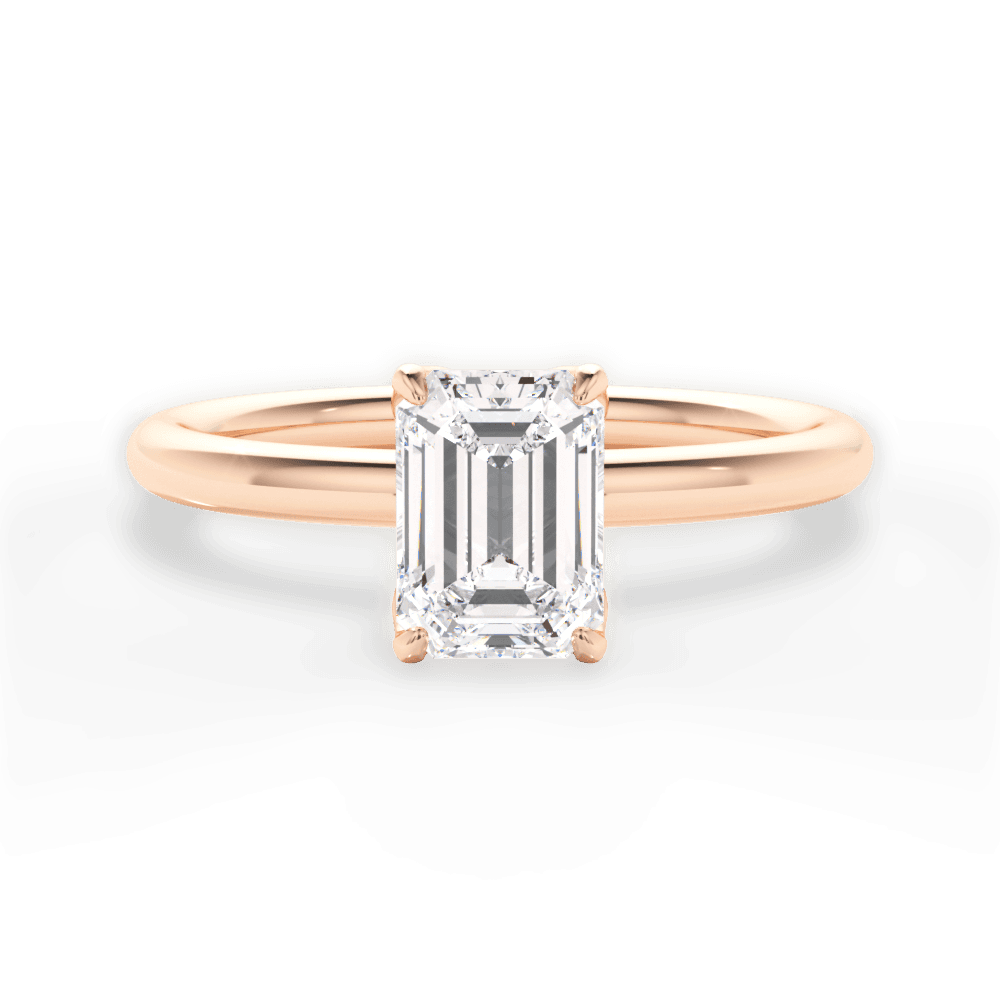 14kt Rose Gold/18kt Rose Gold/emerald/top