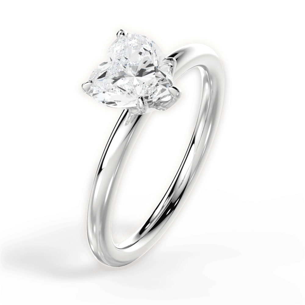 14kt White Gold/18kt White Gold/Platinum/heart/perspective