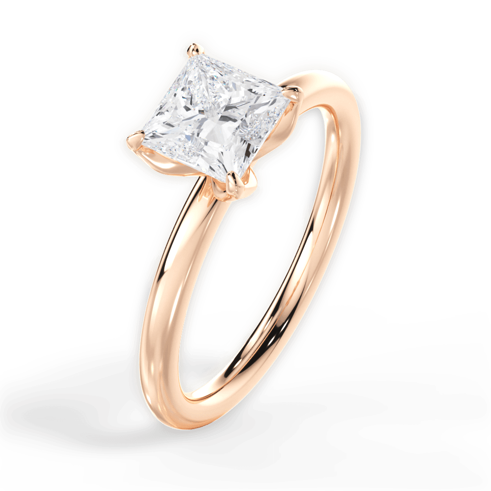 14kt Rose Gold/18kt Rose Gold/princess/perspective