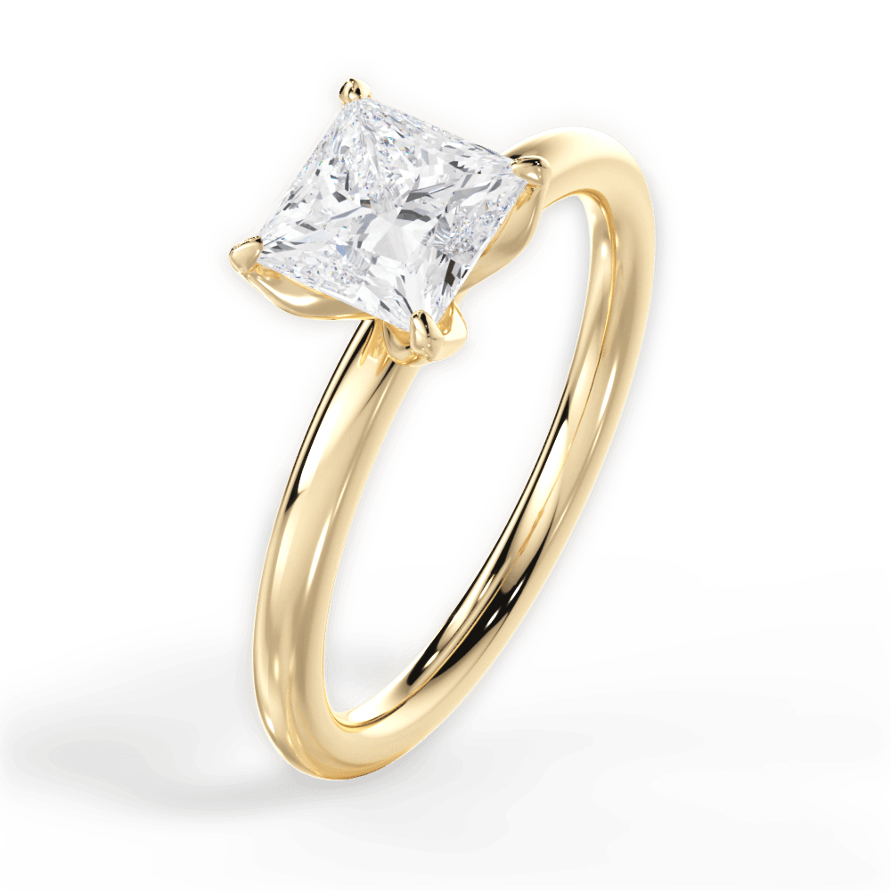 14kt Yellow Gold/18kt Yellow Gold/princess/perspective