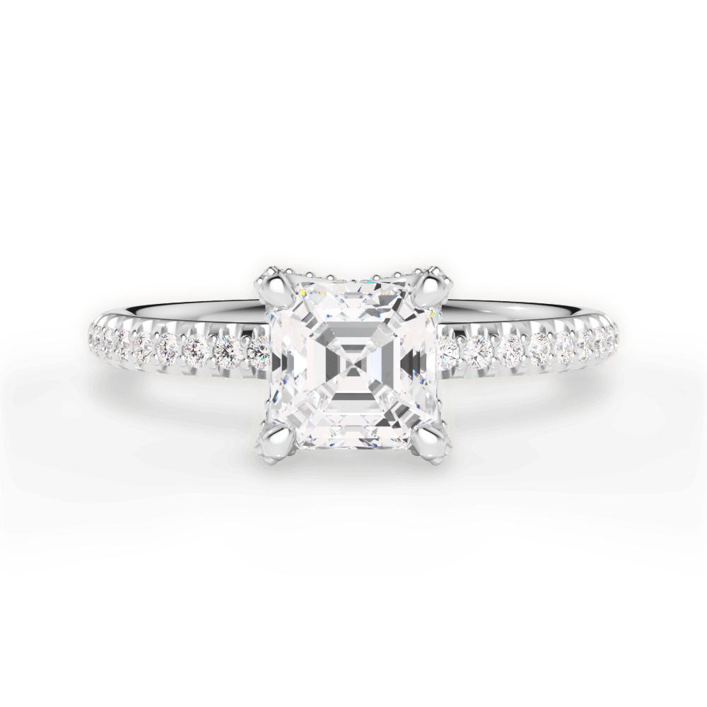 14kt White Gold/18kt White Gold/Platinum/asscher/top
