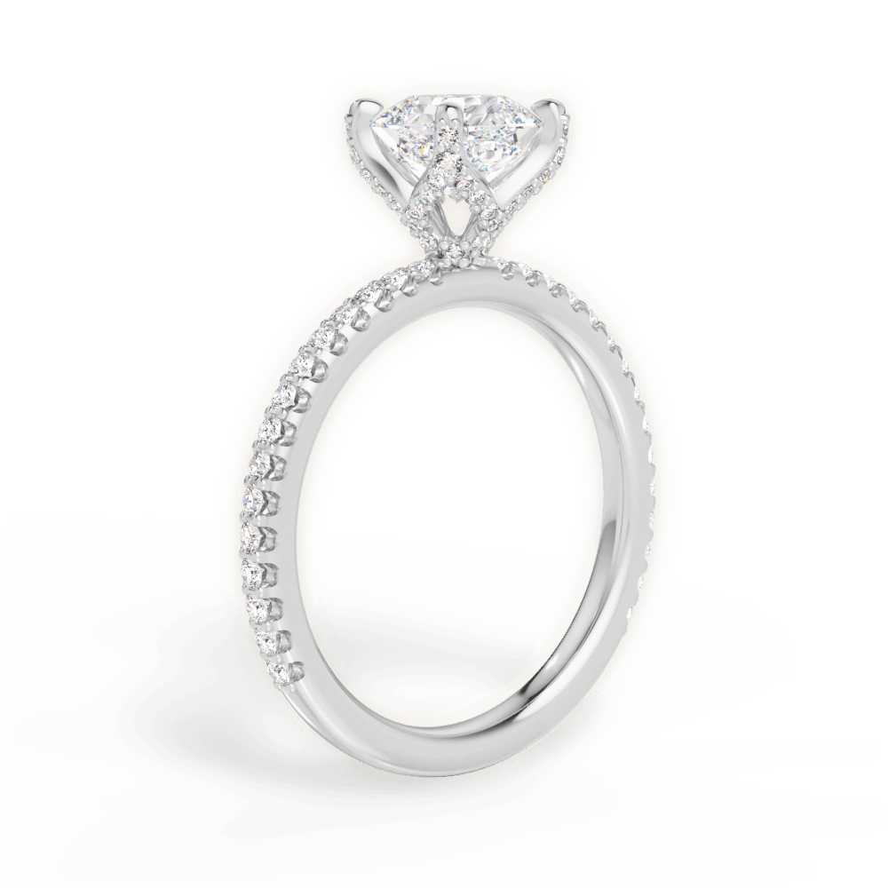 14kt White Gold/18kt White Gold/Platinum/asscher/front