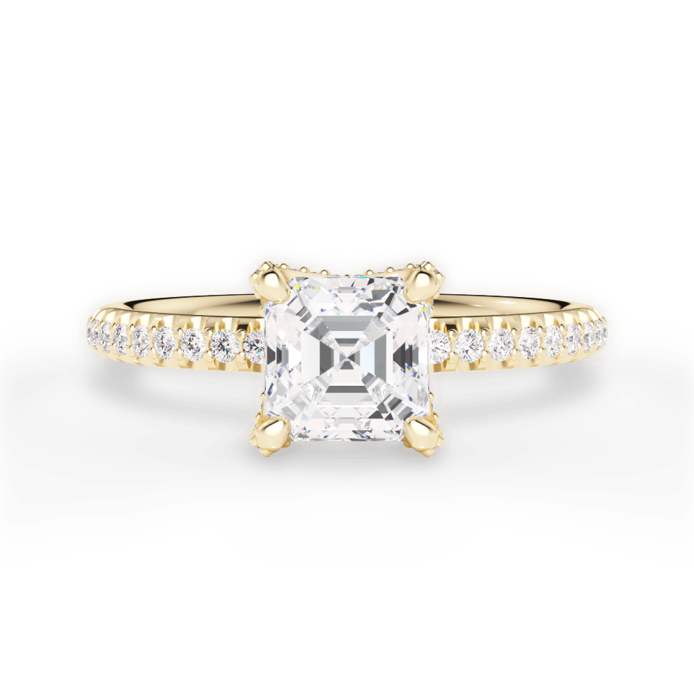 14kt Yellow Gold/18kt Yellow Gold/asscher/top