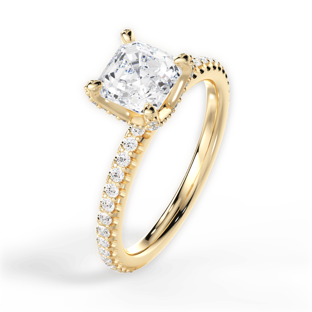 14kt Yellow Gold/18kt Yellow Gold/asscher/perspective